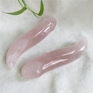 Venta al por mayor de cristales rosas naturales, varitas de masaje curativas, piedra de cuarzo rosa, consolador de pene de cristal, varita de masaje - Product Image 6