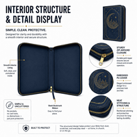 Étui personnalisé en cuir PU pour Coran, sac de transport pour Bible, housse de livre islamique gaufrée avec fermeture éclair