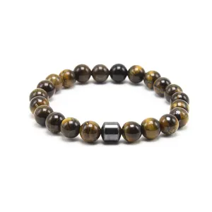 Wholesale Healing Stone Beads Bracelet Natural Gemstone Picasso JasperとMagnetic Hematite Jade Bracelet