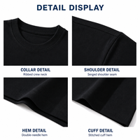 T-shirts noirs personnalisés OEM ODM en gros, 200 GSM, coton, col rond, manches courtes, épaules tombantes, imprimé graphique moto, style Y2K