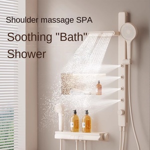 Douchette à main design simple pour salle <span class=keywords><strong>de</strong></span> bain, avec fonction <span class=keywords><strong>de</strong></span> séparation eau chaude et froide, jet supérieur, en laiton poli avec rehausseur en céramique, pour usage transfrontalier - Product Image 2