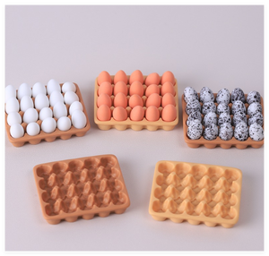 Venta al por mayor a granel: Kit de cocina de juegos de comida en miniatura para casa de muñecas, miniatura de comida kawaii, bandeja de resina vacía para niños, caja de cartón para huevos de gallina - Product Image 4