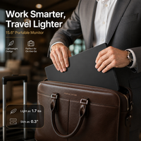 Monitor Portátil de 15.6 Pulgadas, 1080P FHD IPS, Pantalla Externa Delgada para Laptop, Mac, Teléfono, Juegos, con Soporte y Altavoces