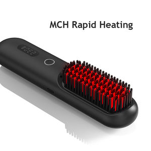 Sisir pelurus jenggot panas tanpa kabel Travel Portabel Mini sikat pelurus rambut panas keramik - Product Image 2