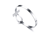 Bracelet en forme de croix Ankh en acier inoxydable or argent bracelet de manchette minimaliste unisexe symbole égyptien bijoux usage quotidien modèle HUIHAI