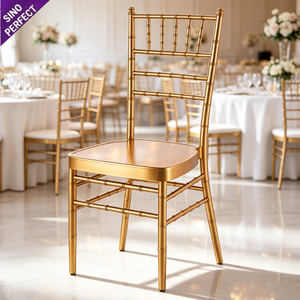 Factory Price Wedding Party Armless White Seat Cushion Gold Stackable Phoenix Napoleon Metal Events Chiavari <b>Chairs</b> - Product Image 1