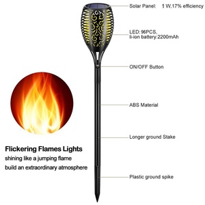 <span class=keywords><strong>Lampe</strong></span> à <span class=keywords><strong>flamme</strong></span> solaire 96LED pour jardin extérieur paysage <span class=keywords><strong>lampe</strong></span> torche étanche Source de lumière LED certifiée ROHS pour l'utilisation de la pelouse de la cour - Product Image 2