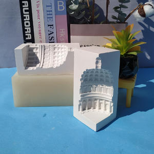 Panteón cemento estantería molde yeso aromaterapia edificio estante <span class=keywords><strong>libro</strong></span> pila pantalla cúpula decoración silicona molde - Product Image 6