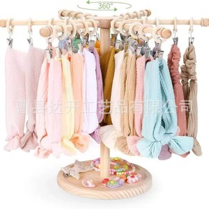 Wooden Rotating Hair Accessory Organizer Rack For <b>Baby</b> <b>Headbands</b> And Hair Ties With 30cm Rod And Disc Base - Product Image 2