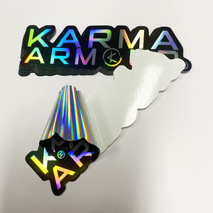 Özel tasarım Hologram etiketleri su geçirmez gökkuşağı Sticker Logo yapıştırıcı etiket baskı holografik vinil özel kesim kesim çıkartmalar - Product Image 5