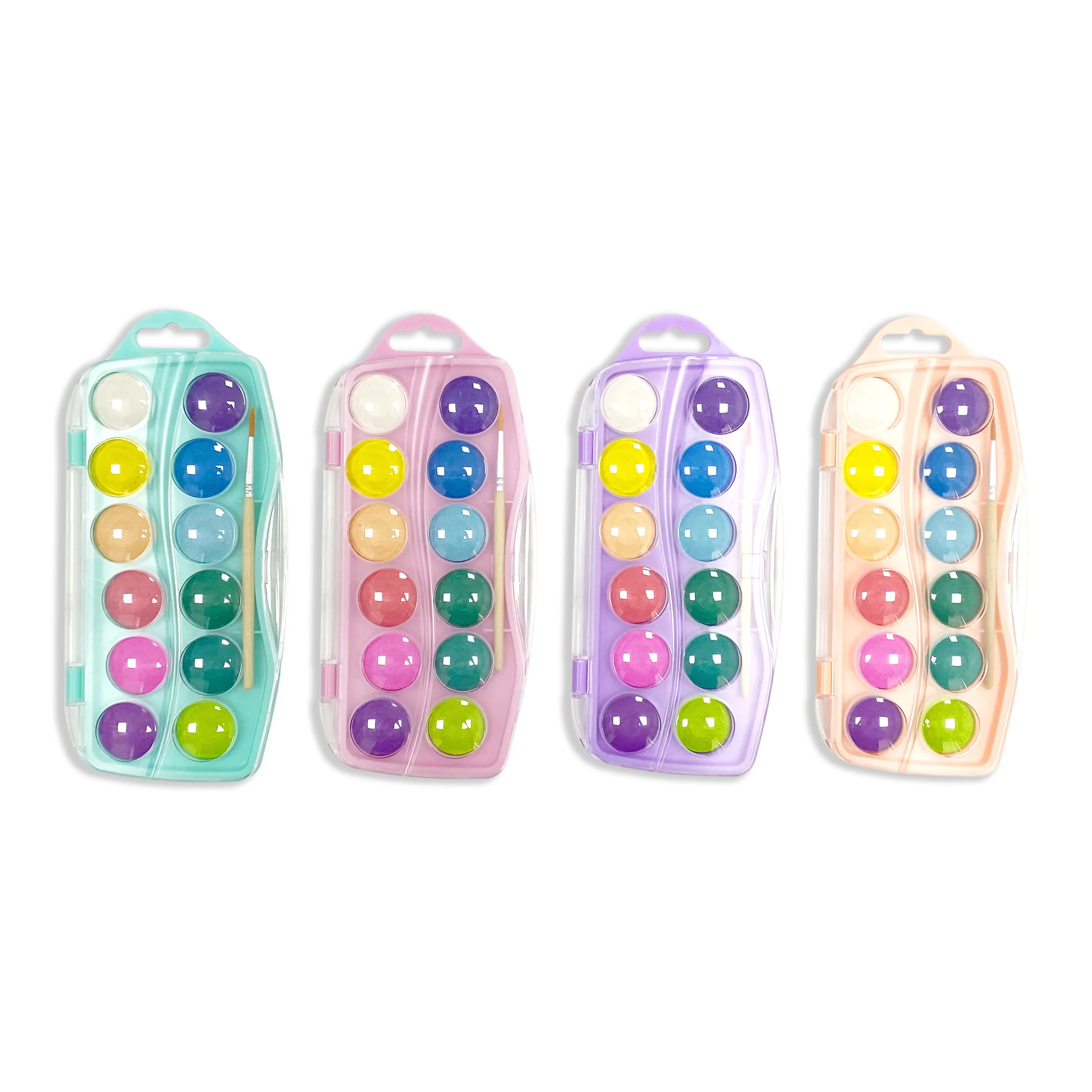 Art supplies  12 - Color  Watercolor Paint  Set  for kids  with  wood Brushes