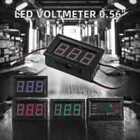 Voltmeter LED Digital 0.56 inci, dua kawat jarak DC4.5V-30.0V, perlindungan koneksi balik, ukuran suhu dan tegangan DC