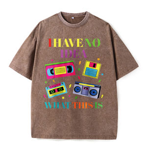 Camiseta Negra con Estampado <span class=keywords><strong>de</strong></span> Cinta <span class=keywords><strong>de</strong></span> Casete y Disquete Coloridos, Ideal para Uso Casual - Product Image 2