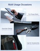Llavero con Logotipo Personalizado, Cable de Datos USB Tipo-C/Micro-USB con Trenzado de Cuero PU, Cordón, Carga Rápida de 2A, Regalo Promocional Empresarial