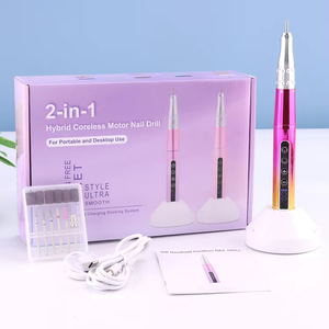 Quick Nail Removal Drill Machine Strong Motor Desktop Pen <b>E</b>-<b>File</b> High Vibration 85W 2-in-1 Hybrid Manicure Polishing Tool - Product Image 1