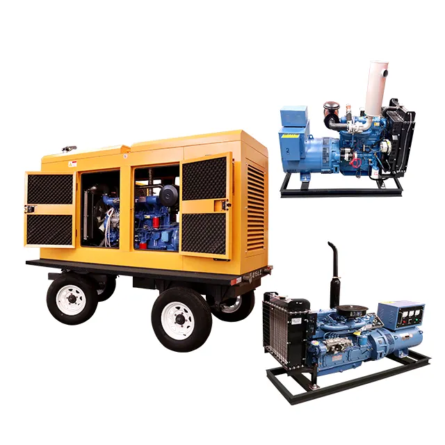 Slient Generator Engine Diesel Starter 2 Cylinder Air Cooled Diesel Generator Open Type Semi Trailer