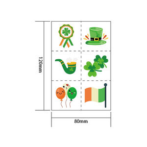 Nouveaux autocollants de tatouage de festival irlandais trèfle chapeau vert dessin animé St. Patrick's Day autocollants de tatouage imperméables - Product Image 5