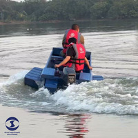 Bateau pliable en plastique pour sports/pêche, matériau HDPE, facile à installer et détachable