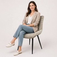 Chaise de salle à manger ergonomique en velours, chaise d'appoint avec pieds en métal robustes, chaise de salle à manger confortable pour la maison, l'hôtel, le café