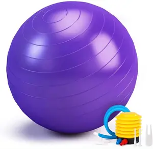 Bola de ioga em forma de núcleo em PVC azul, bola durável para exercícios de treinamento físico e equilíbrio, reforça sua energia!