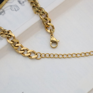 Hip Hop Style Black Square Zircon Bracelet Gold Chain 18k Titanium Steel Women's Jewelry Geometric Design - Product Image 4