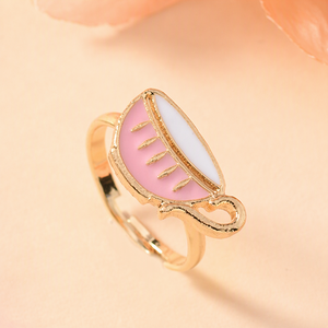 <span class=keywords><strong>Anello</strong></span> in lega di zinco a forma di cartone animato per bambini, graziosi anelli aperti a forma di animali e frutta, anelli regolabili per gioielli da vestire per bambini - Product Image 1