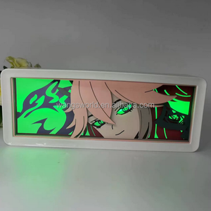 Lampe de chevet Roronoa Zoro Lightbox RGB avec rétroéclairage, piles 3AA, connexion USB-C, lampe de table 3D en papier découpé, thème anime. - Product Image 5