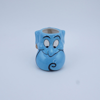 Jardinière en céramique en forme de génie Pot de plante décoratif mignon Jardinière colorée créative pour bureau ou maison