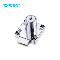 Serrure de tiroir de bureau moderne en alliage de zinc finition nickel avec clé pour chambre, cuisine, salle de bain