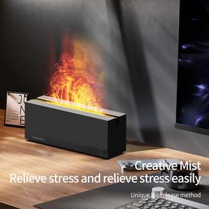 320ml Cool Mist Ultrasonic <b>LED</b> Humidifier with Flame Aroma Diffuser Portable Mini Design for Hotel & Household Use USB Powered - Product Image 2