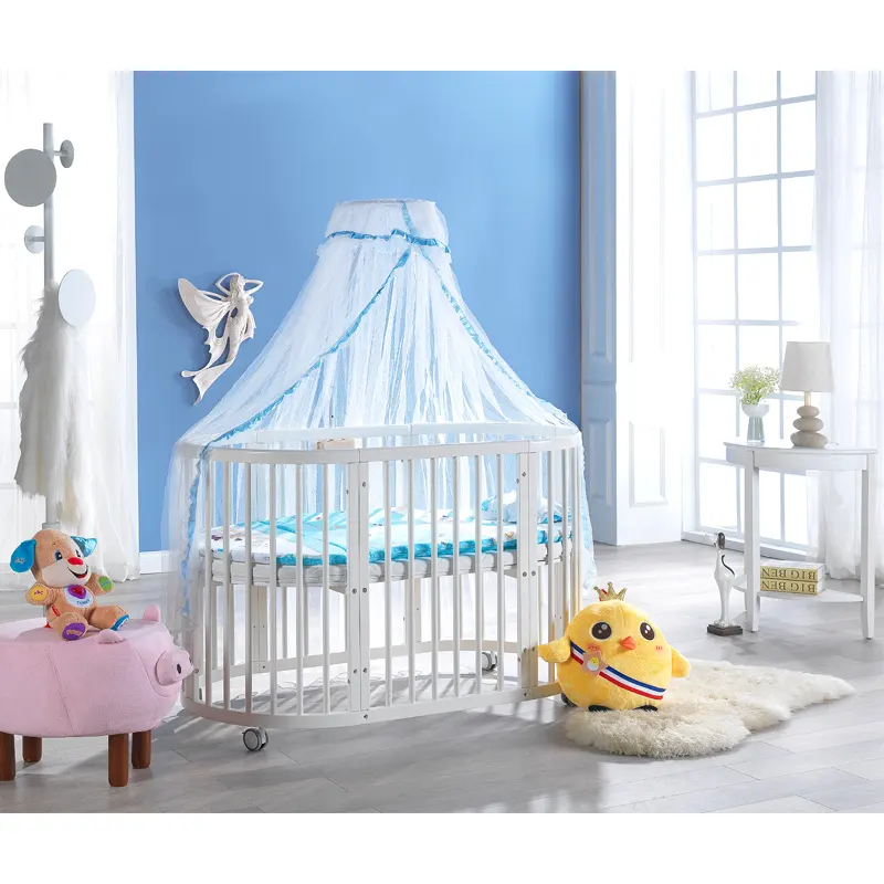 Elegant Babydoll Shoes Crib style White W/BLUE 16" dolls 2-1/4"L 