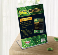 Support de présentoir pour menu en PS transparent de taille A4 A5 en gros d'usine, support de présentoir pour prospectus en acrylique en forme de L
