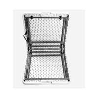 Mobilier d'extérieur Table pliante Table de pique-nique en plastique Table d'extérieur blanche rectangulaire polyvalente en plastique portable
