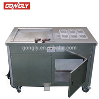 Machine à rouleaux de crème glacée en acier inoxydable pour table - Nouvelle, facile à utiliser, compatible avec le yaourt et les noix