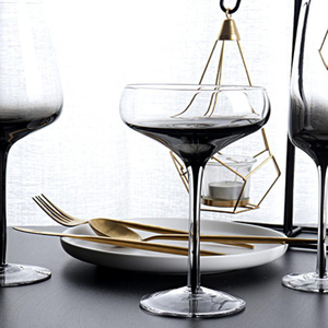 Flûtes à champagne sans plomb, gris uni, <span class=keywords><strong>noir</strong></span> et <span class=keywords><strong>fumé</strong></span>, style européen personnalisé, lavables au lave-vaisselle - Product Image 5
