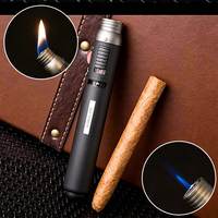 Briquet moderne en plastique Honest BC-503, style stylo, coupe-vent, double flamme, recharge directe, vente en gros