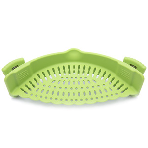 Panier égouttoir en silicone multifonctionnel pour rebord de casserole, avec protection anti-éclaboussures et pour le vidange des légumes - Product Image 4
