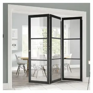 Porta e janela dobrável vertical de alumínio Ace, sistema de porta dobrável push up, porta dupla de vidro de alumínio