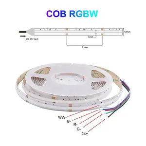 شريط إضاءة ليد عالي الطاقة 90 بقوة 24 فولت 12 فولت مع شريحة 784 رقاقة COB RGBW RGBWW Led Streifen ip65 ip67 ip68 COB RGBW RGBW