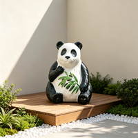 Haut-parleur d'extérieur en forme de panda mignon, résistant aux intempéries, audio décoratif pour aménagement paysager 25W pour jardin et hôtel