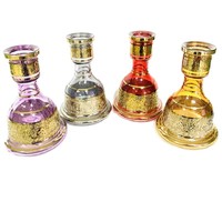 Accessoires de narguilé de couleur or de haute qualité de vente chaude-Shisha de narguilé arabe portable avec composants métalliques de bouteille en verre d'estampage à chaud