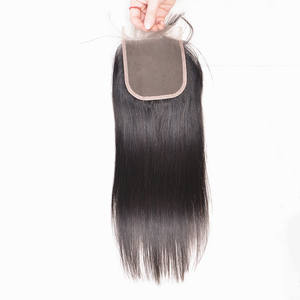 Precio barato de alta calidad Cierre de encaje recto sedoso Cierre de cabello humano Tamaño de la armadura 4x4 Cierre de encaje recto Cabello - Product Image 3