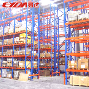 Estante de palés de alta densidad, sistema de almacenamiento de almacén, accionamiento resistente en estanterías de palés selectivas, bastidores de palés profundos dobles - Product Image 4