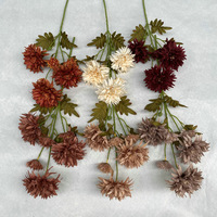 Chrysanthème Artificiel à Tige Unique en Soie, Fleur Faite à la Main, Réaliste, Respectueuse de l'Environnement, Toucher Naturel, Décoration Maison Noël