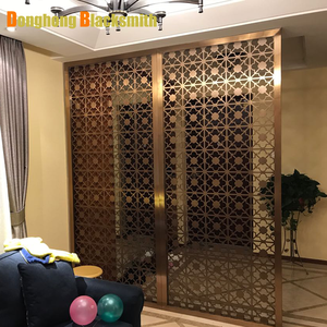 Nhà máy trực tiếp tùy chỉnh <span class=keywords><strong>laser</strong></span> cắt trang trí nội thất phân vùng thiết kế Divider phòng khách kim loại thép không gỉ phân vùng màn hình - Product Image 4
