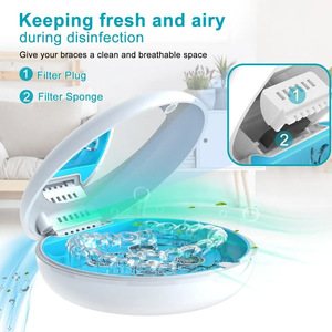 Scatola Portatile per Apparecchi Ortodontici con Specchio e Sterilizzatore UV, Custodia per Dentiere con Guscio in ABS, Certificata CE ISO, Modello UV1 - Product Image 3