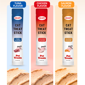 Bâtonnets de friandises pour chats OEM ODM 15g Poulet Thon Saumon Purée Crémeuse Snacks Humides pour Chats Vente en Gros Marque Privée - Product Image 3