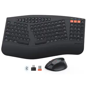 Meetion DirectorB vertical mouse and ergonomic keyboard palm rest wireless long standby time ergonomic keyboard deluxe