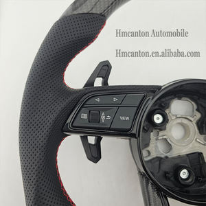 Volante Deportivo de Fibra de Carbono y Cuero Perforado para Modelos Audi A3 A4 A4L A5 A7L A8 Q5 Q7 B9 A6 R8 - Product Image 2