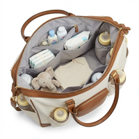 et cuir véritable maman fourre-tout grande capacité bébé organisateur sacs avec poche bouteille voyage maternité personnalisé